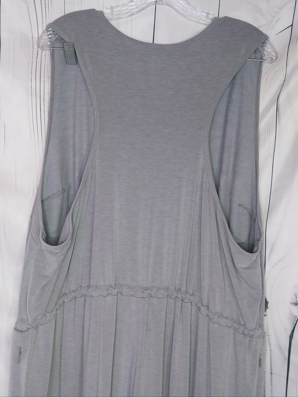 FLX Travel Sleeveless Stretchy Drawstring Jumpsuit - Gray - Picture 10 of 14
